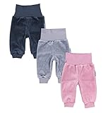 TupTam Baby Mädchen Nicki Hose Jogginghose 3er Pack, Farbe: Farbenmix 1, Größe: 86