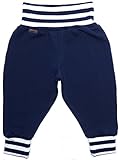 MAUALA Babyhose Unisex Babyhose für Jungen Pumphose für Mädchen Schlupfhose Baby Baumwolle Langhose Gr. 50-104 dunkelblau-dblaustreifen, 86